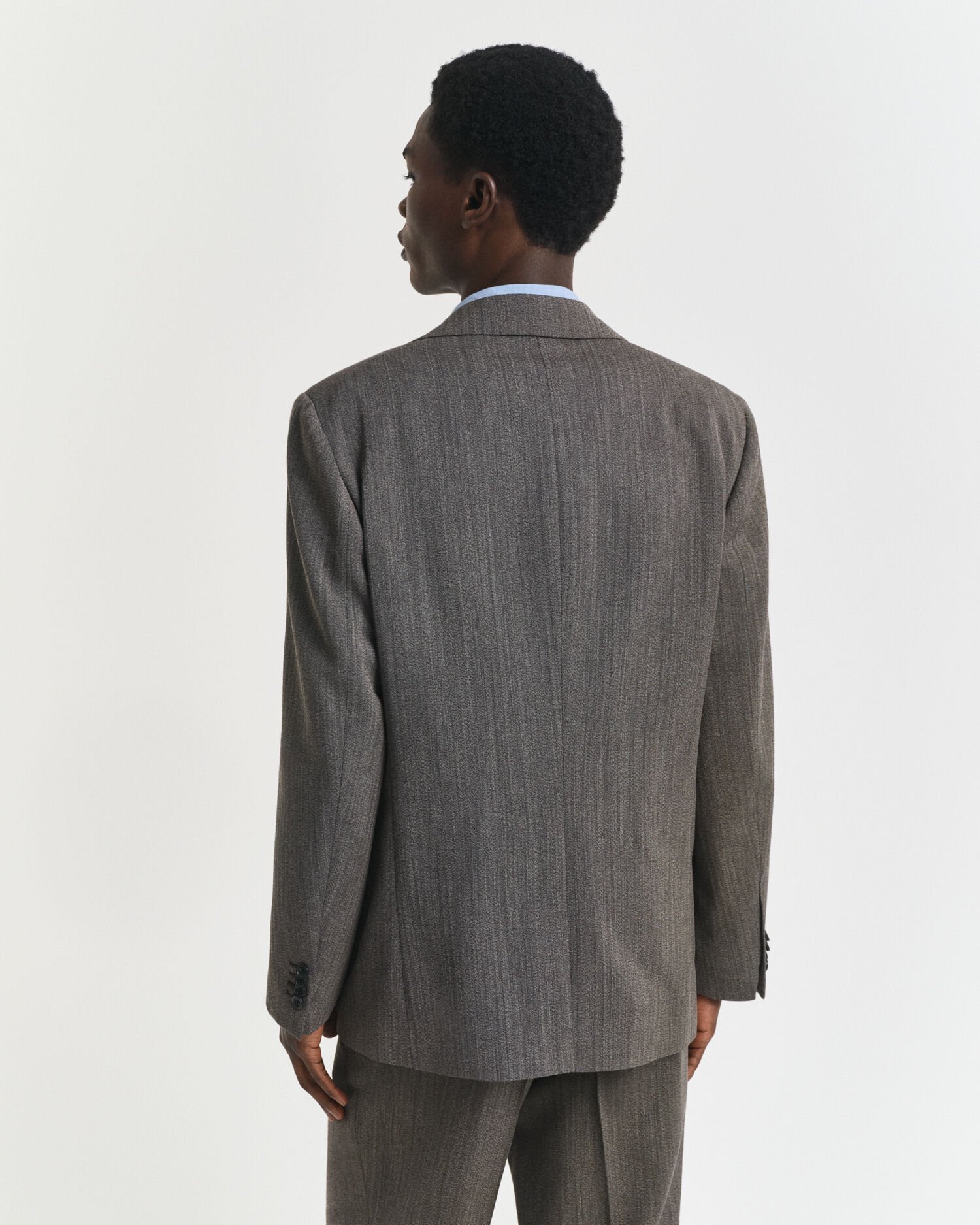 Casaco de fato com padrão espinha de peixe