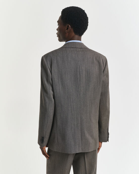 Casaco de fato com padrão espinha de peixe