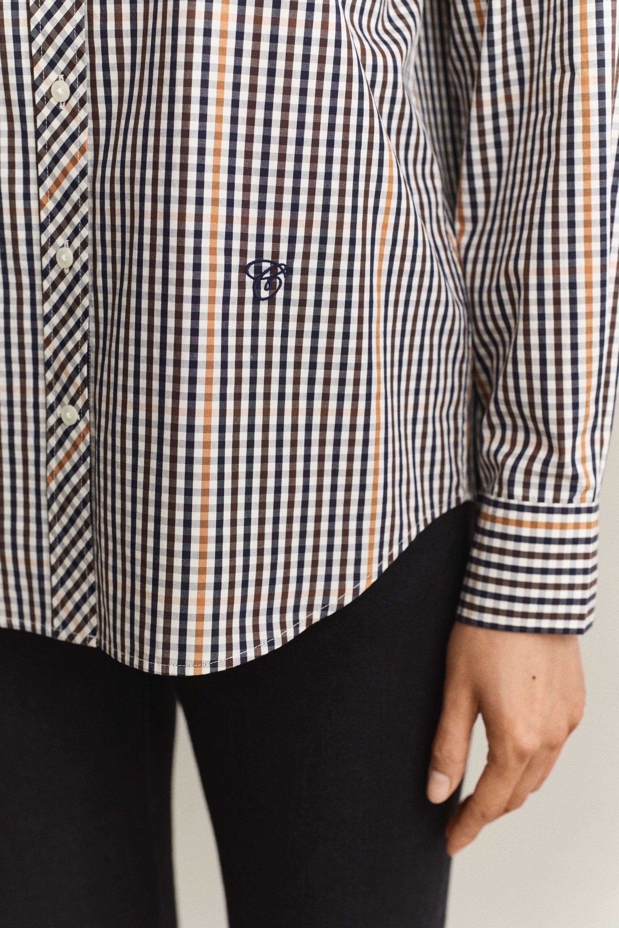 Camisa com padrão de xadrez