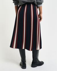 Saia plissada &agrave;s riscas