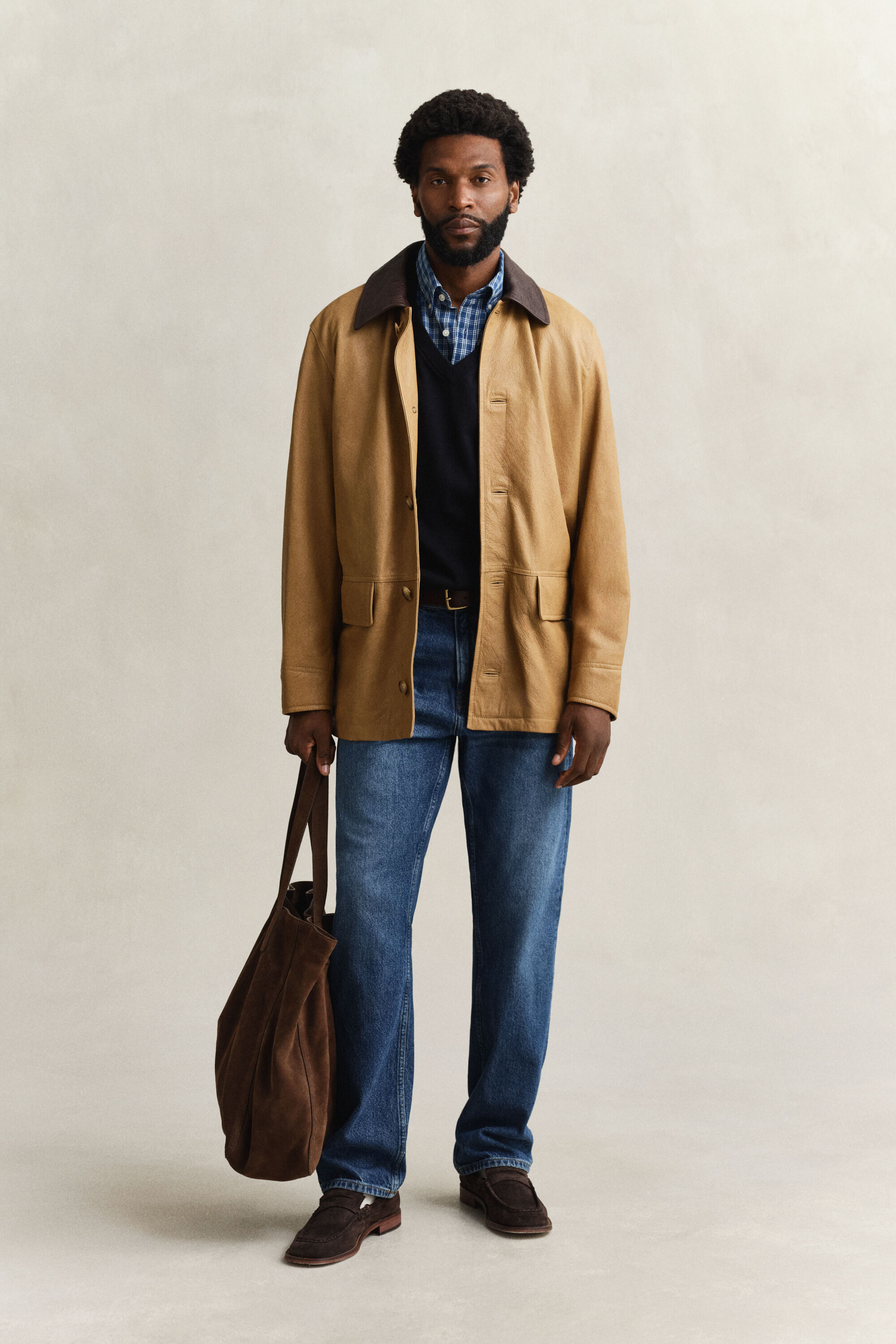 Camisa com padrão de xadrez Indigo