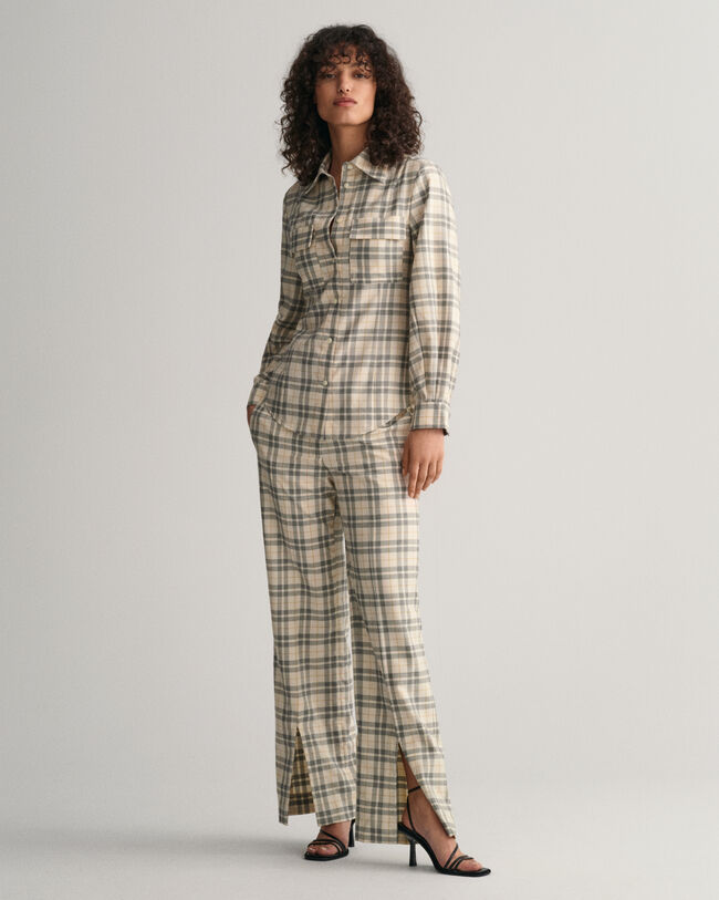 Camisa com padrão de xadrez slim fit