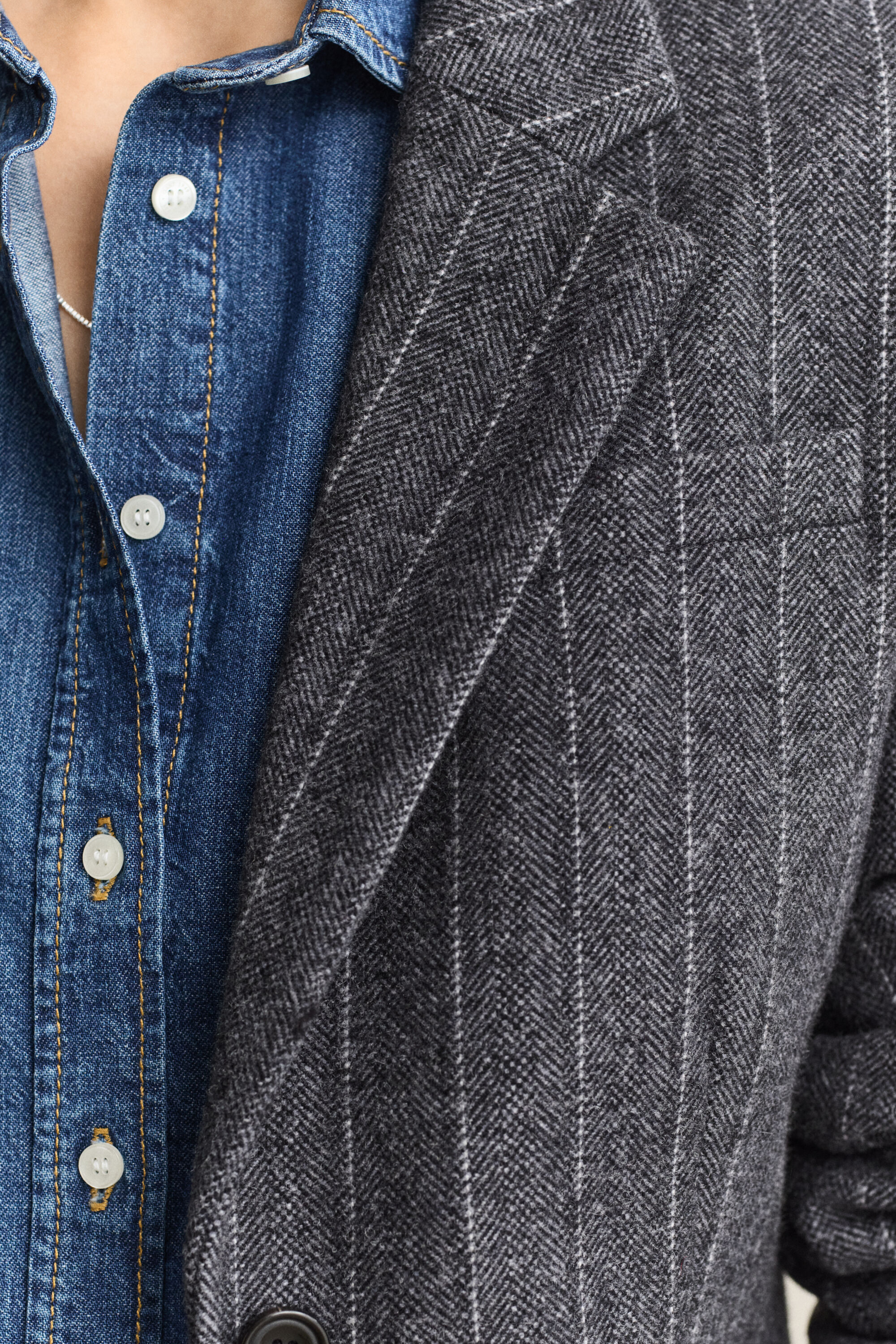 Blazer ampulheta Pinstripe