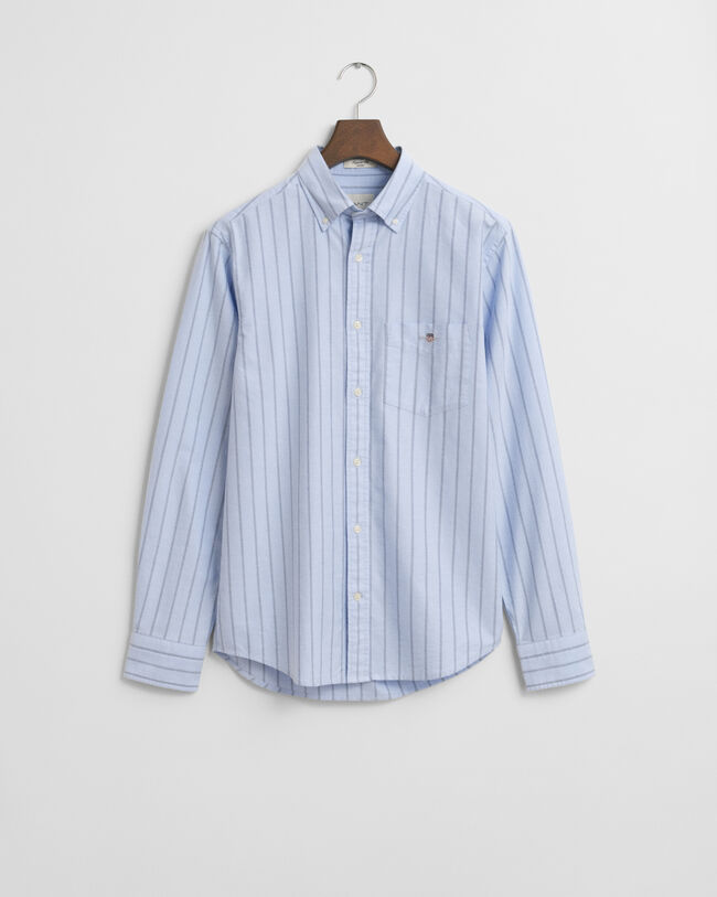 Camisa Oxford clássica às riscas regular fit