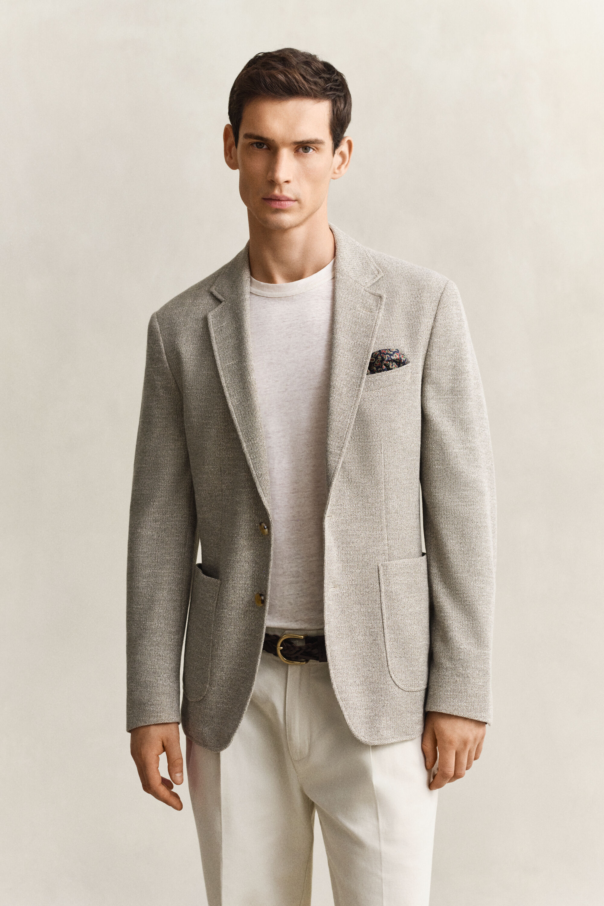 Blazer em malha jersey