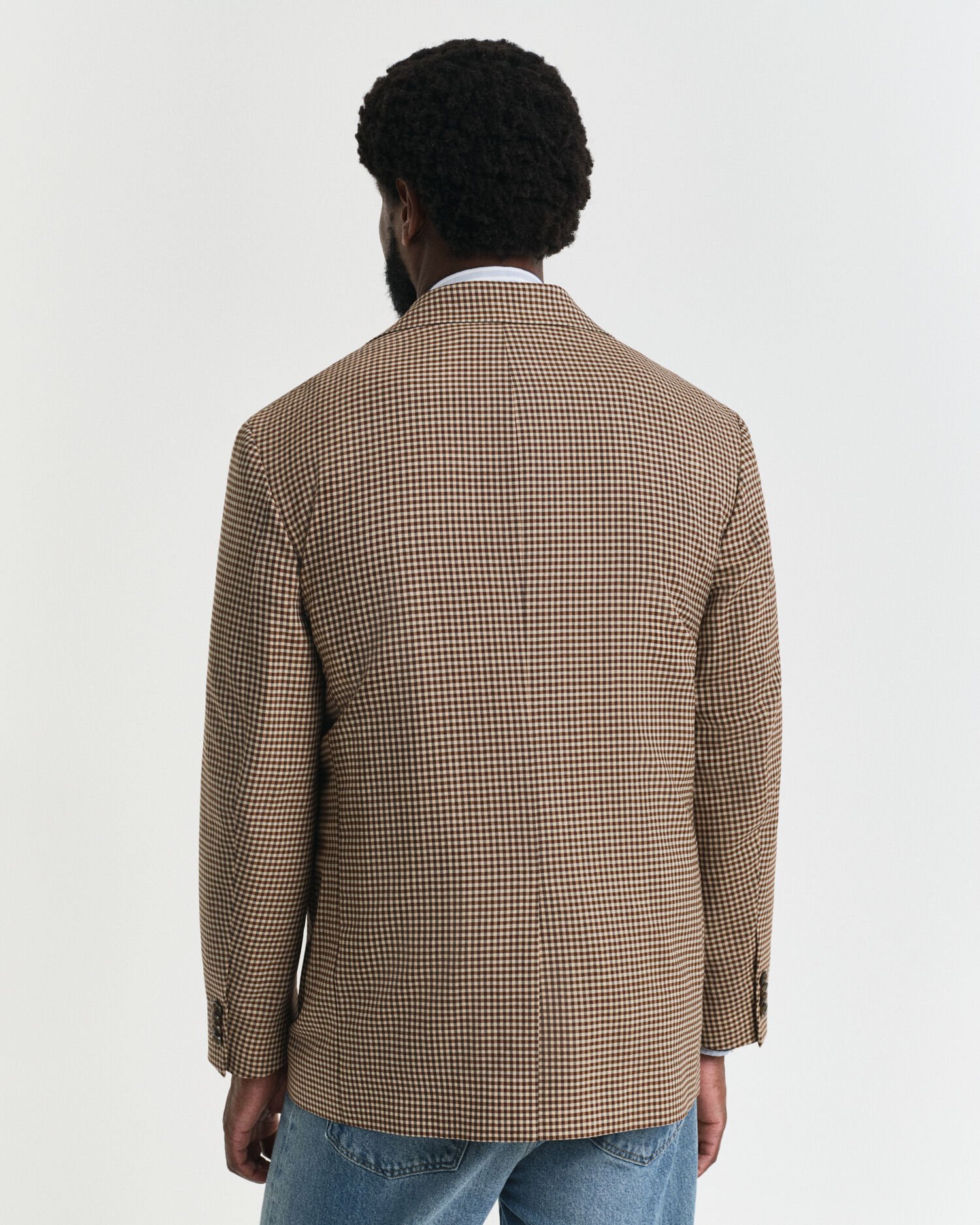 Blazer com padrão de xadrez Gingham relaxed fit