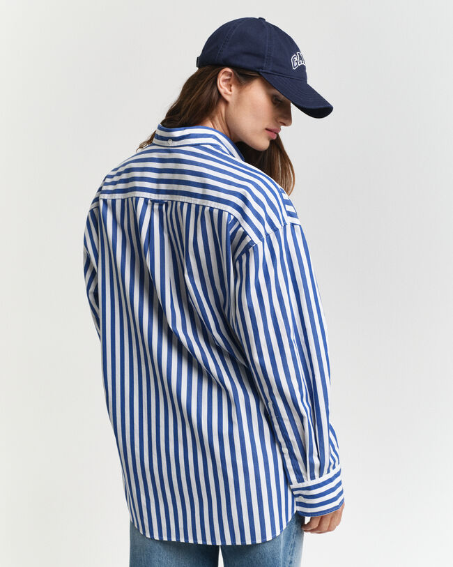 Camisa em popelina às riscas Classic oversized