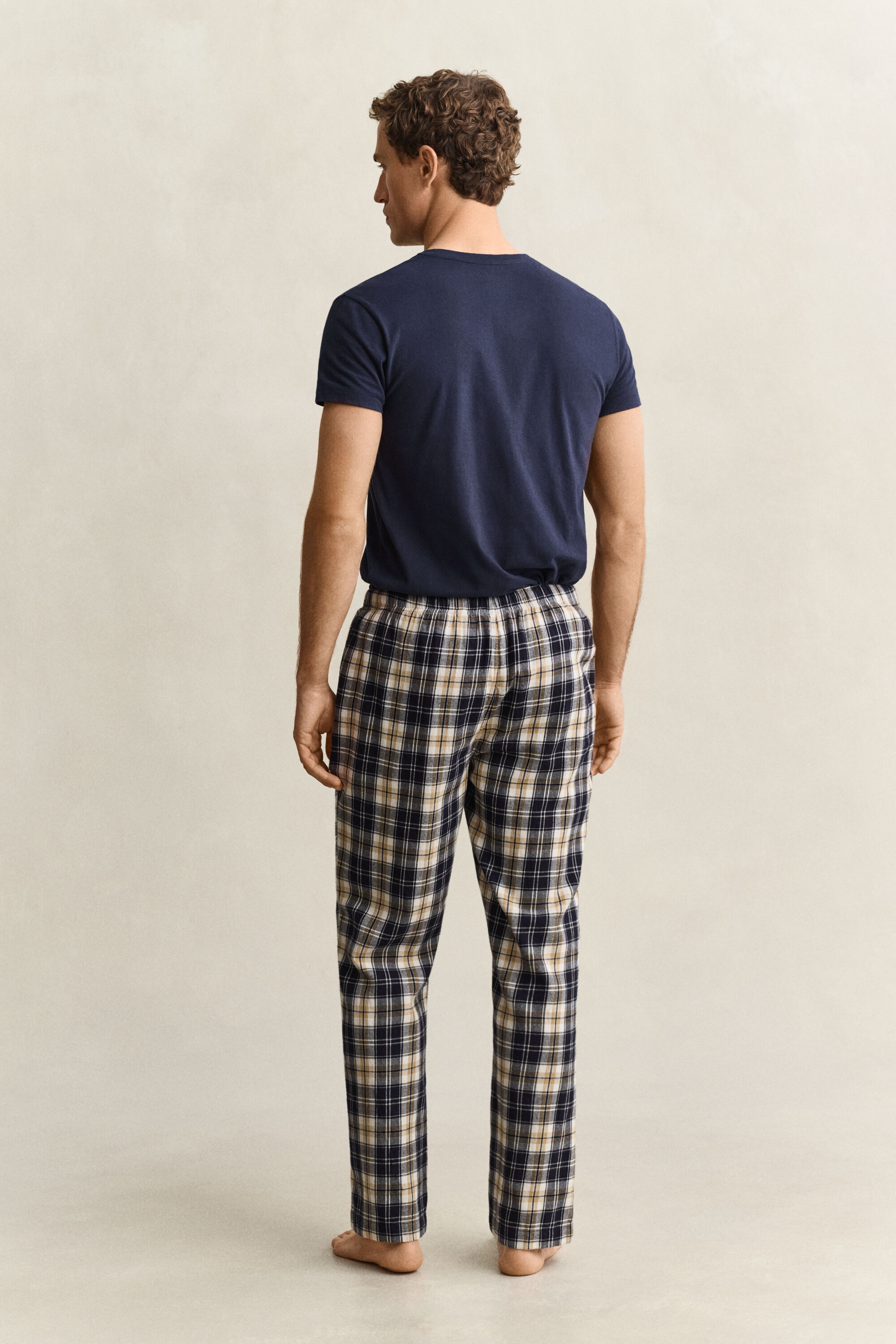 Calças de pijama com padrão de xadrez