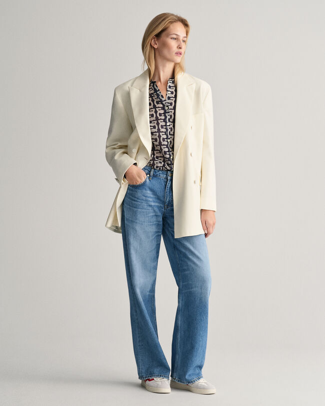 Camisa em seda de algodão G Patterned relaxed fit