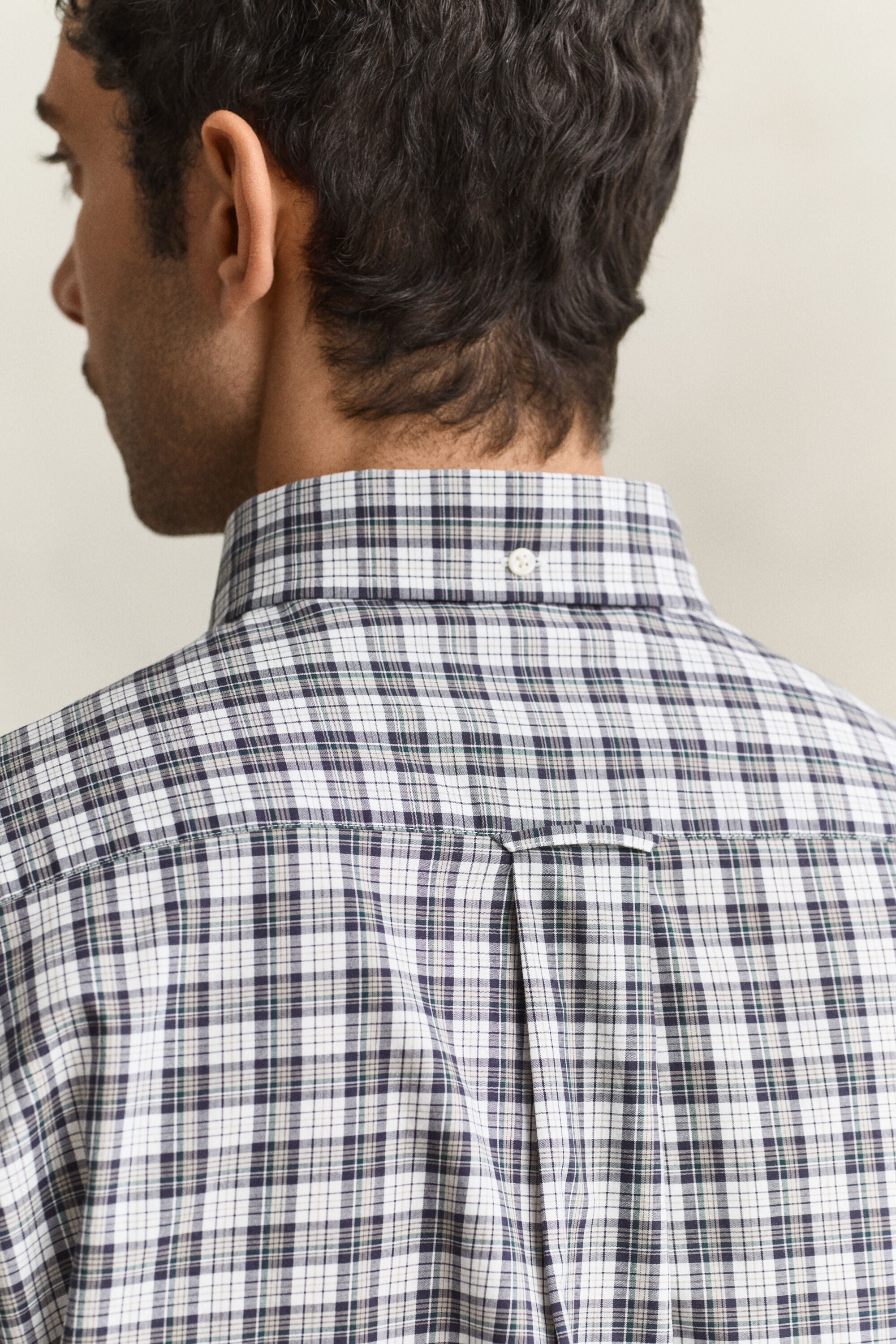 Camisa de popelina com padrão de xadrez