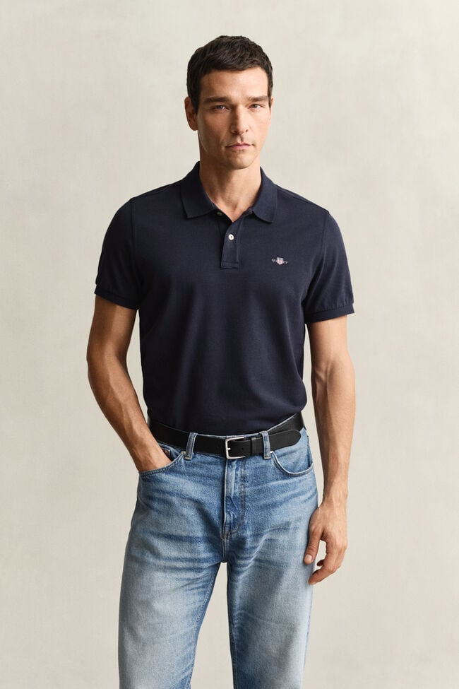 Polo em algod&atilde;o piqu&eacute; Shield regular fit