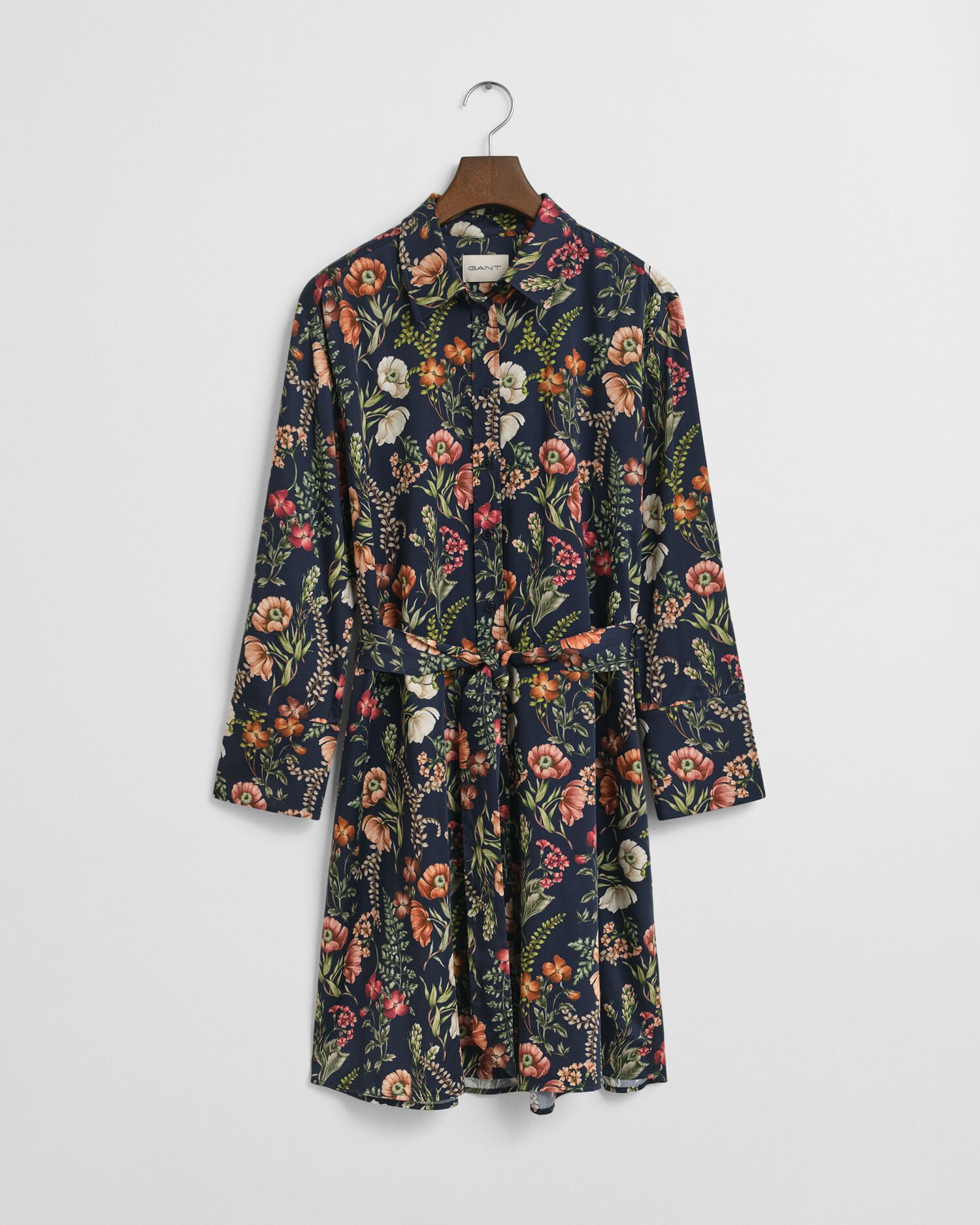 Vestido-camisa em viscose com estampado Floral