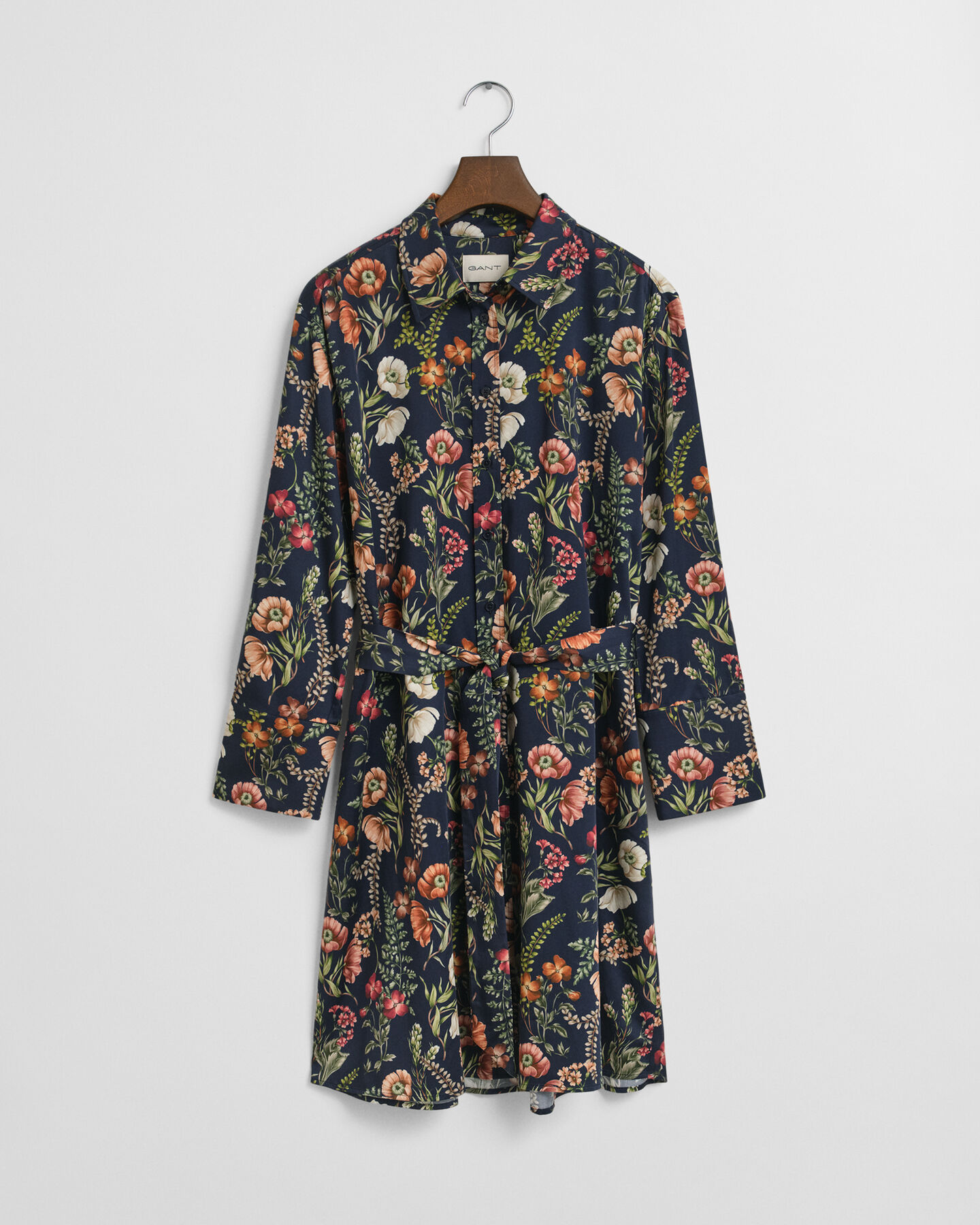 Vestido-camisa em viscose com estampado Floral