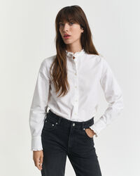 Blusa com folhos Oxford Classic