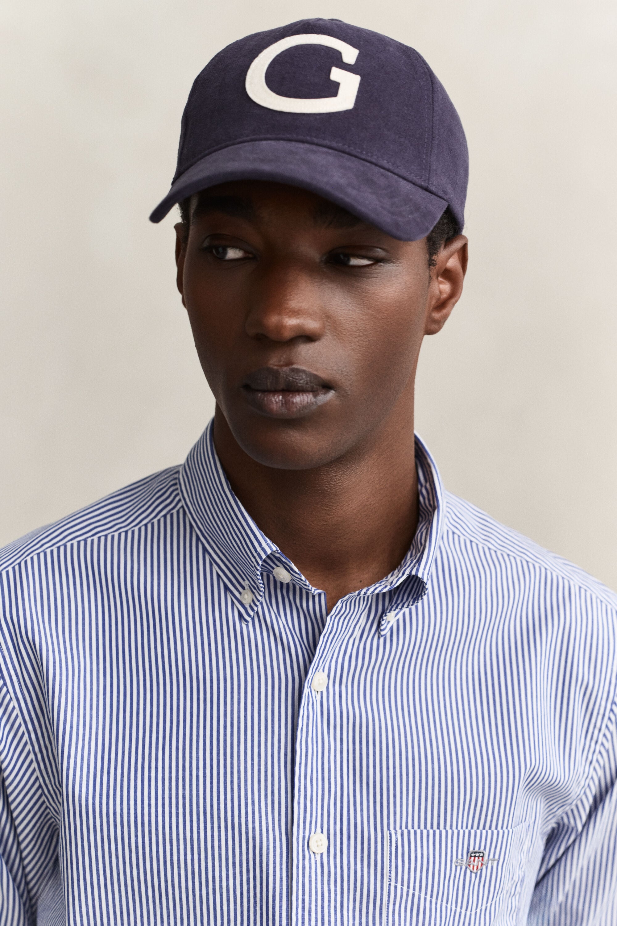 Camisa em popelina às riscas Classic regular fit