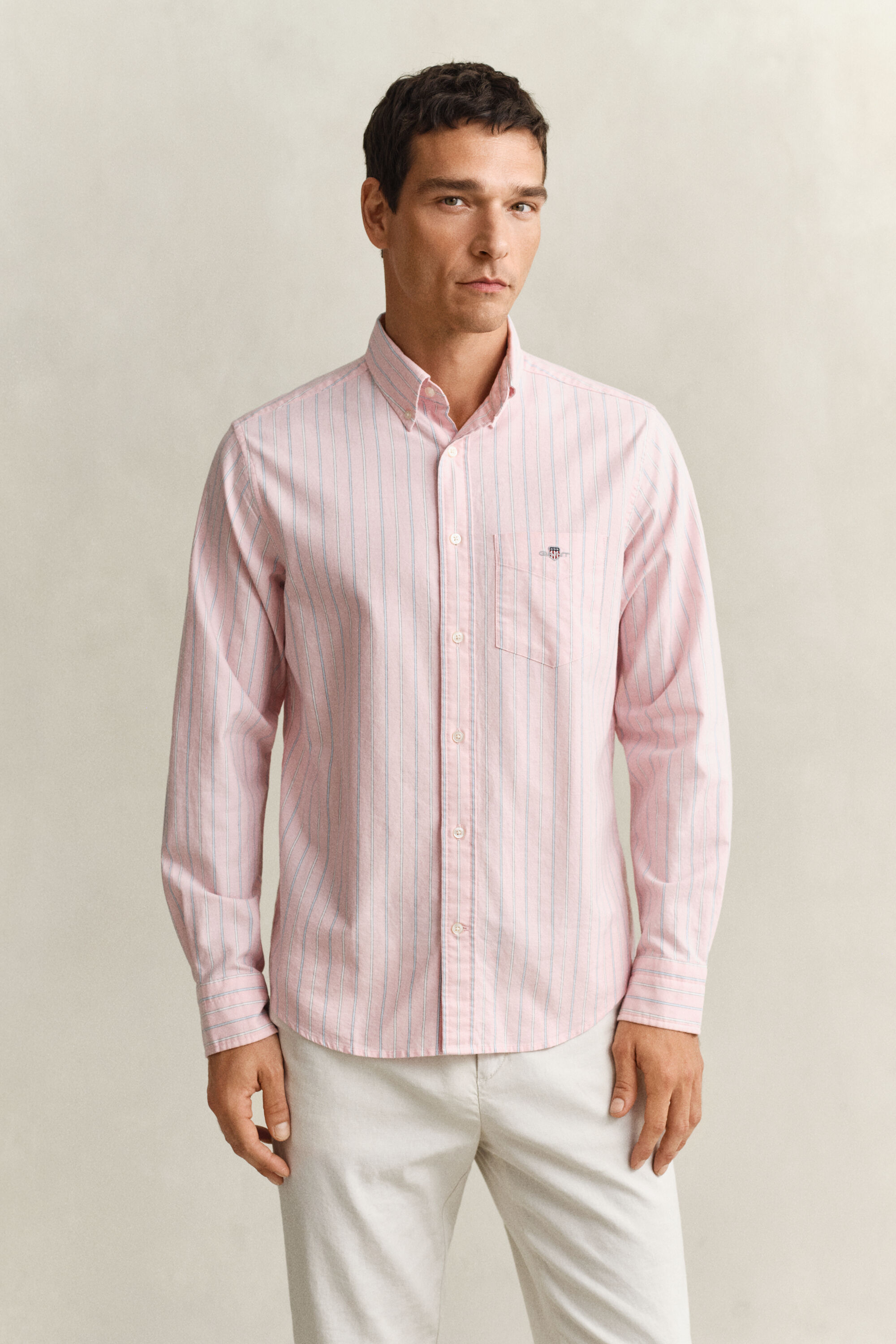 Camisa Oxford às riscas Classic