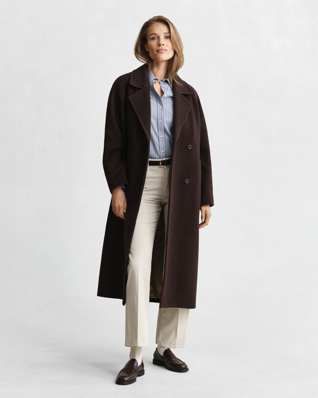 Camisa em popelina às riscas regular fit