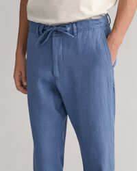 Calças de linho com cordão relaxed fit