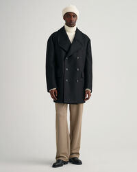 Casaco de marinheiro em lã oversized