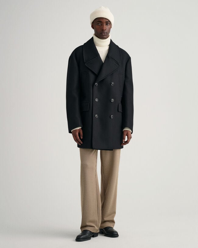 Casaco de marinheiro em lã oversized