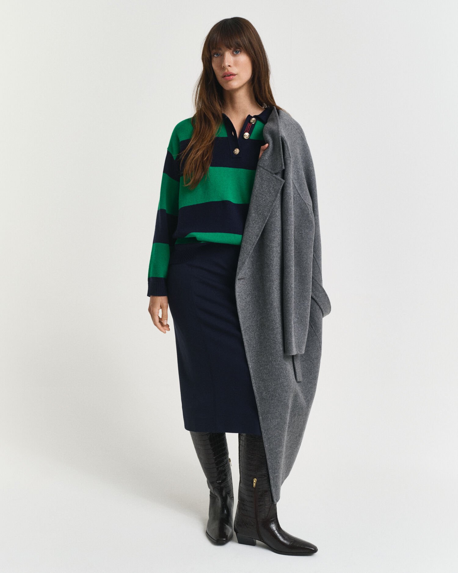 Rugger em malha às riscas