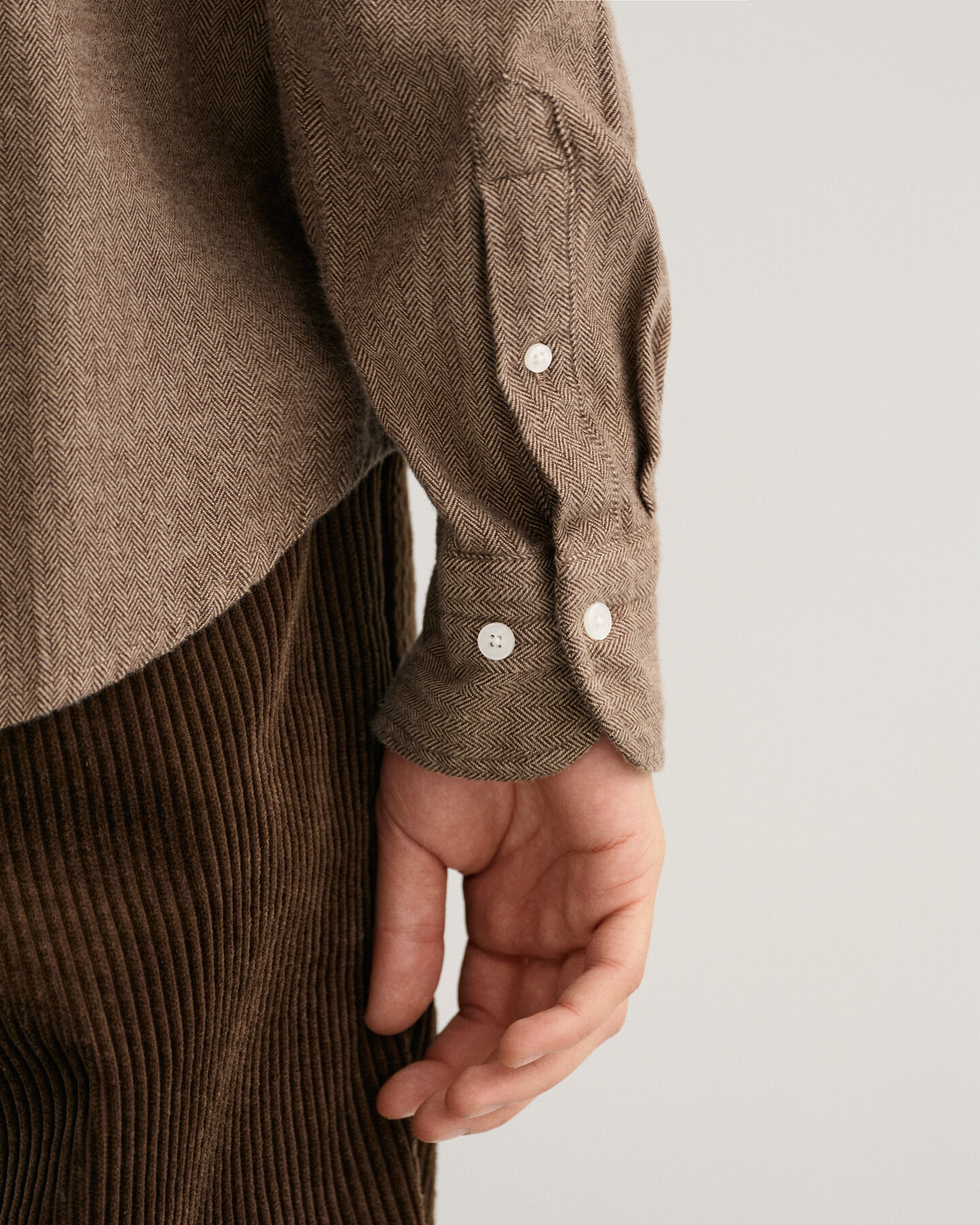 Camisa com padrão espinha de peixe regular fit