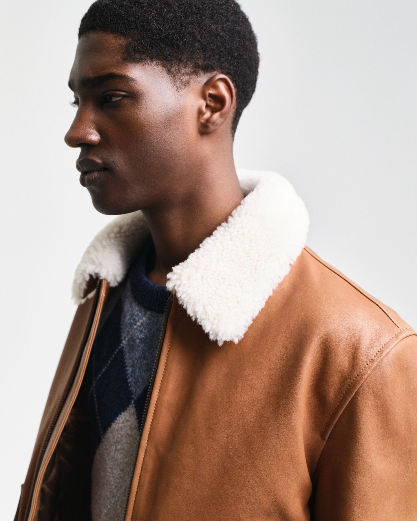 Casaco de aviador em pele