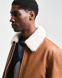 Casaco de aviador em pele