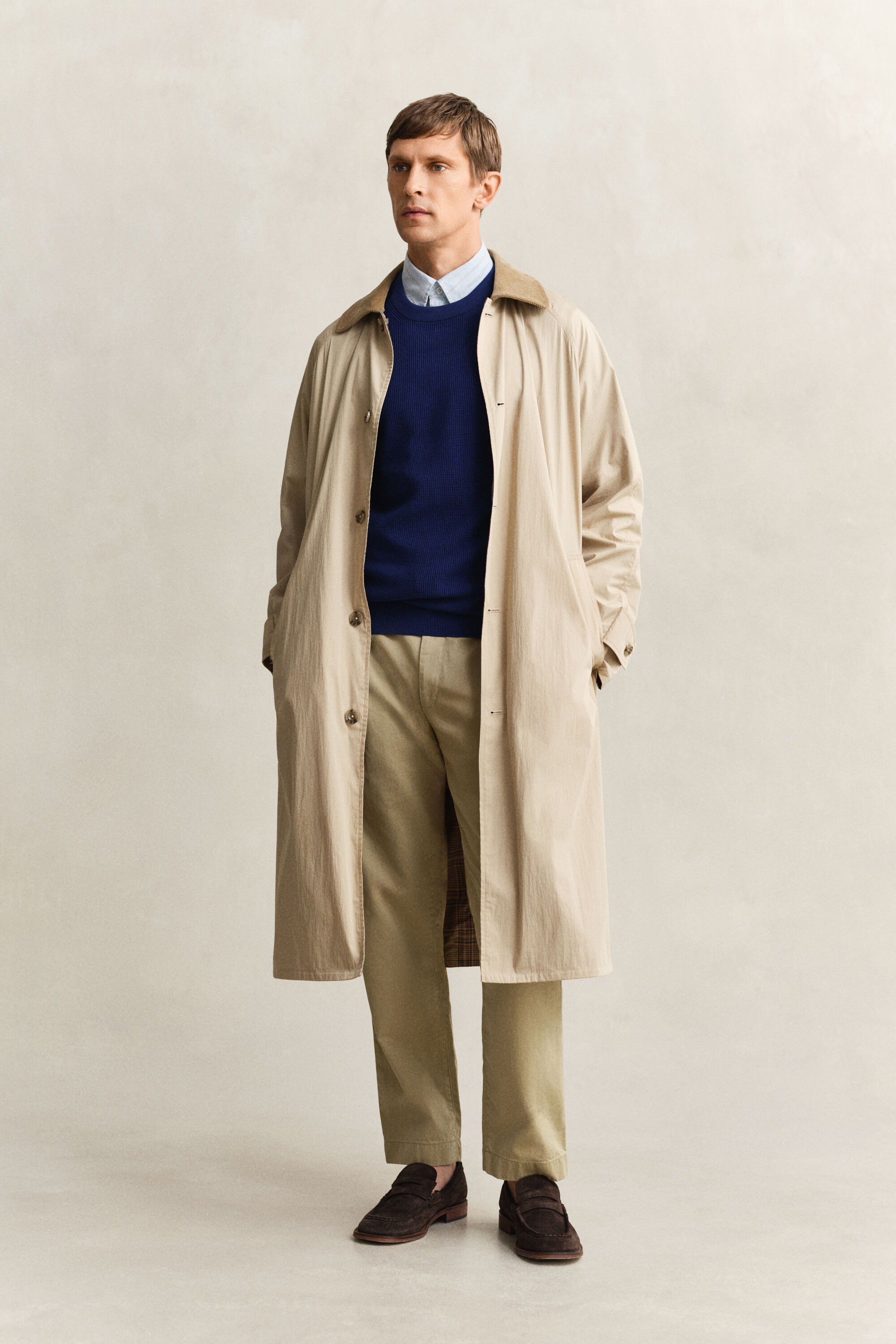 Camisola de malha com decote redondo em algodão texturizado