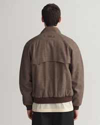 Casaco em lã Harrington com padrão de xadrez