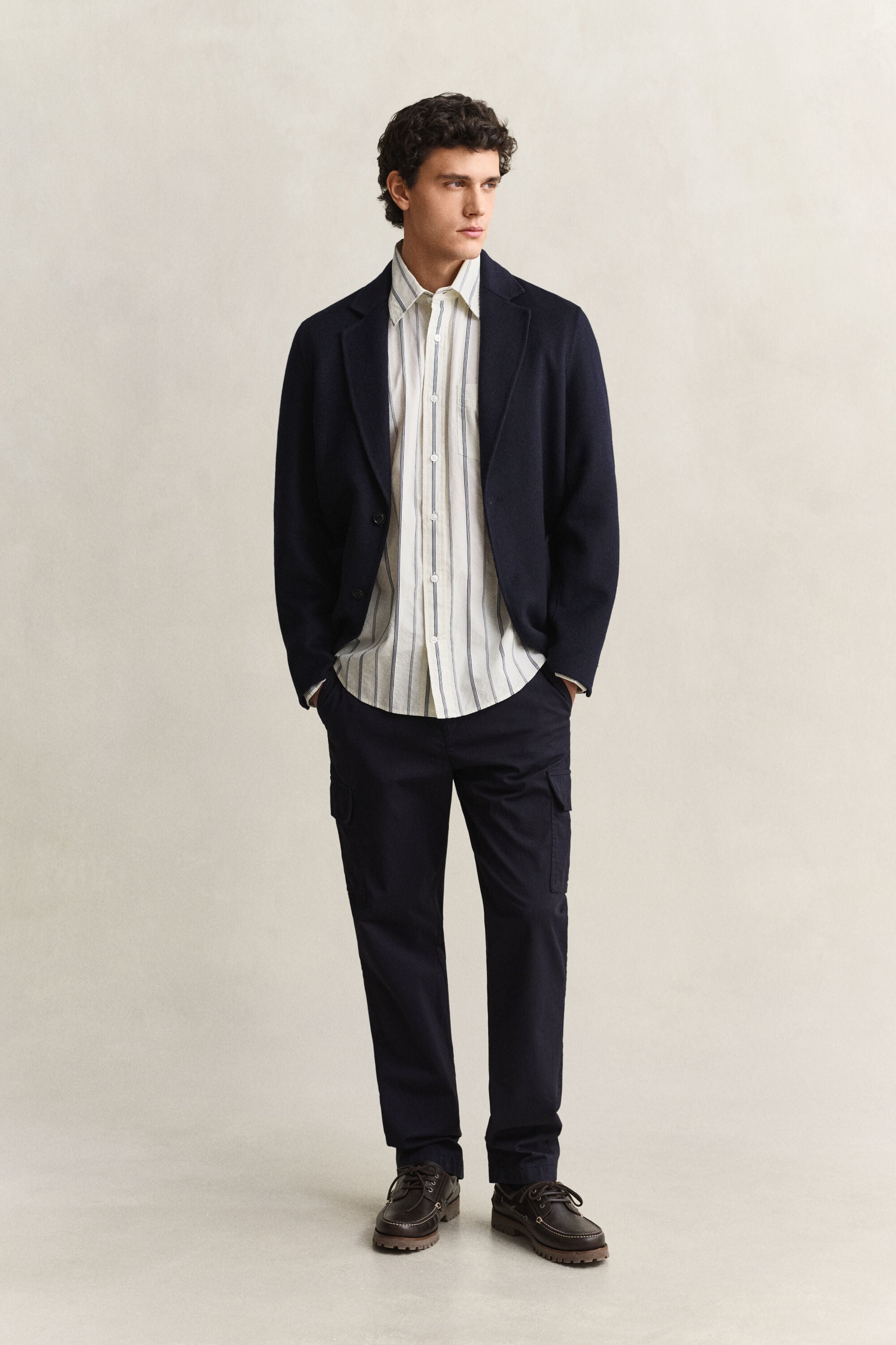 Camisa às riscas Dobby relaxed fit