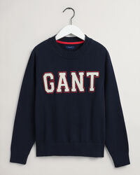 Sweatshirt com decote redondo de algod&atilde;o Logo