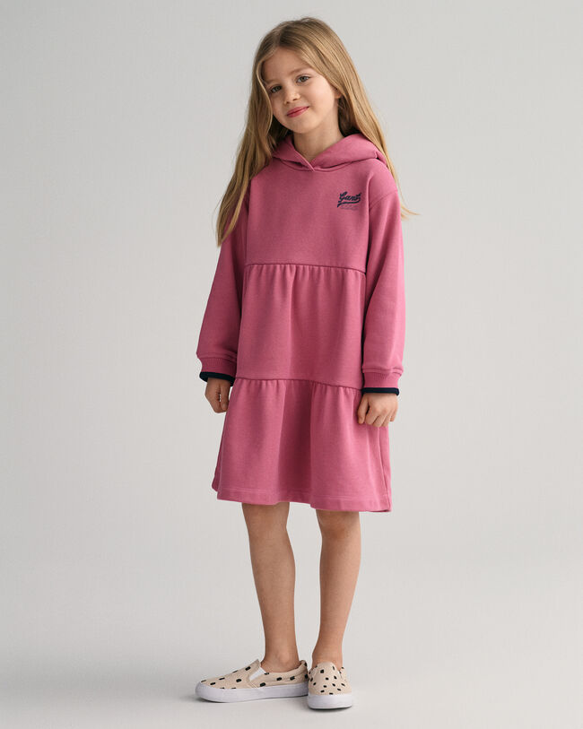 Vestido com capuz e design escalonado GANT USA Girls