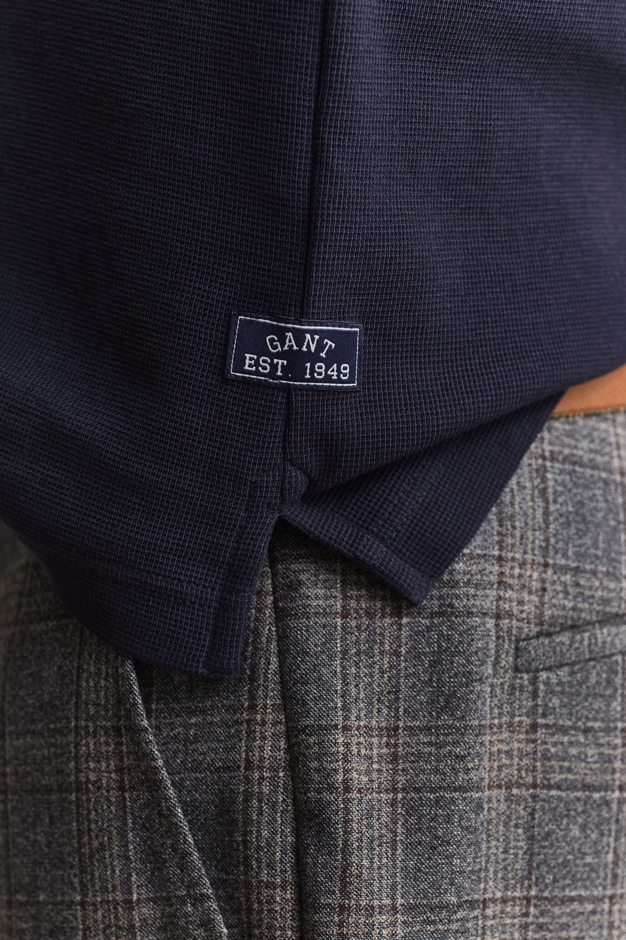 Polo com textura waffle
