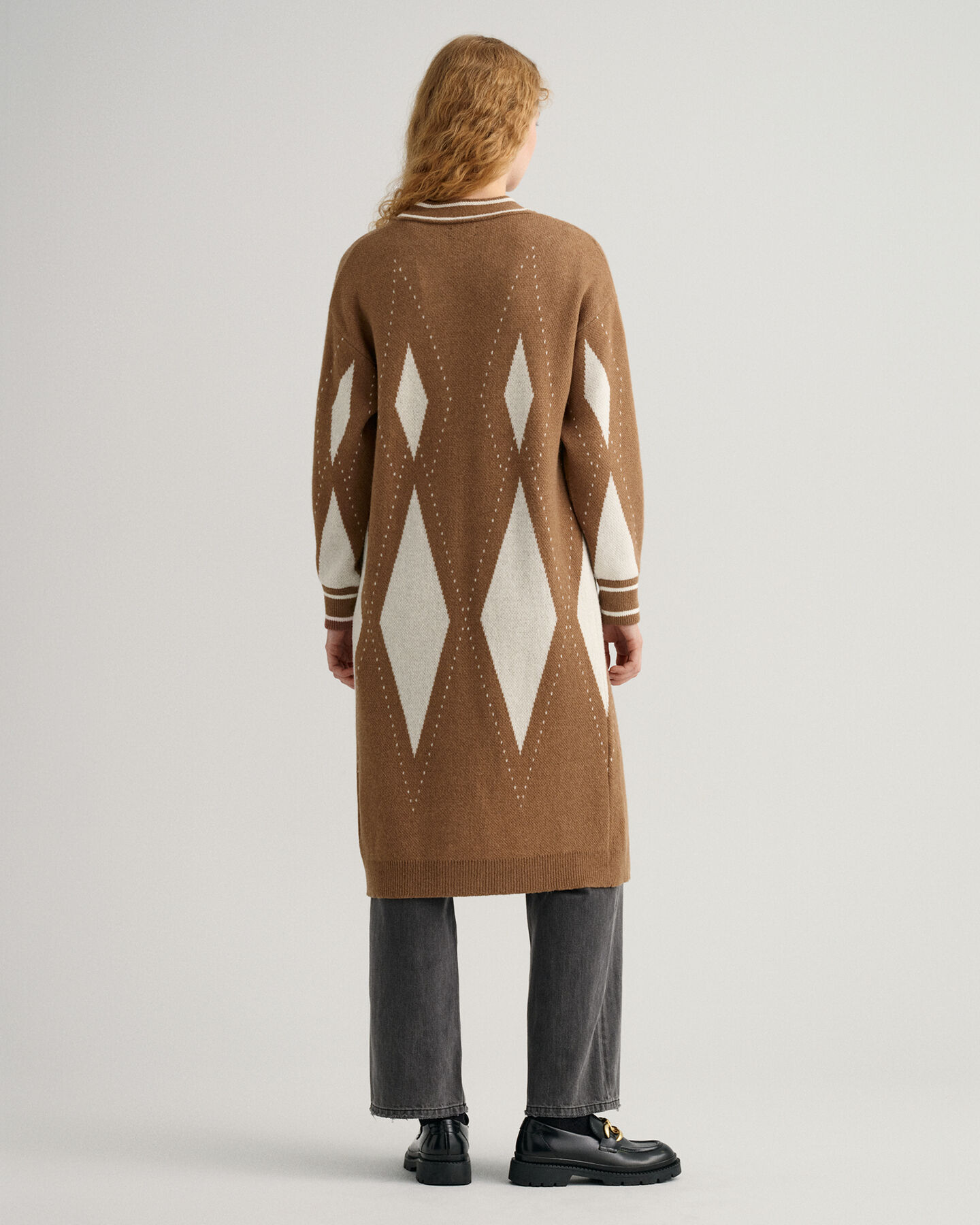 Casaco de malha comprido Argyle