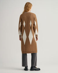 Casaco de malha comprido Argyle