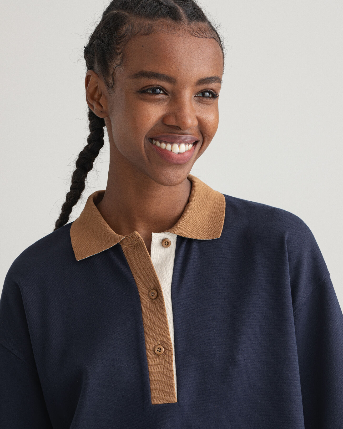 Vestido-polo com bloco de cor