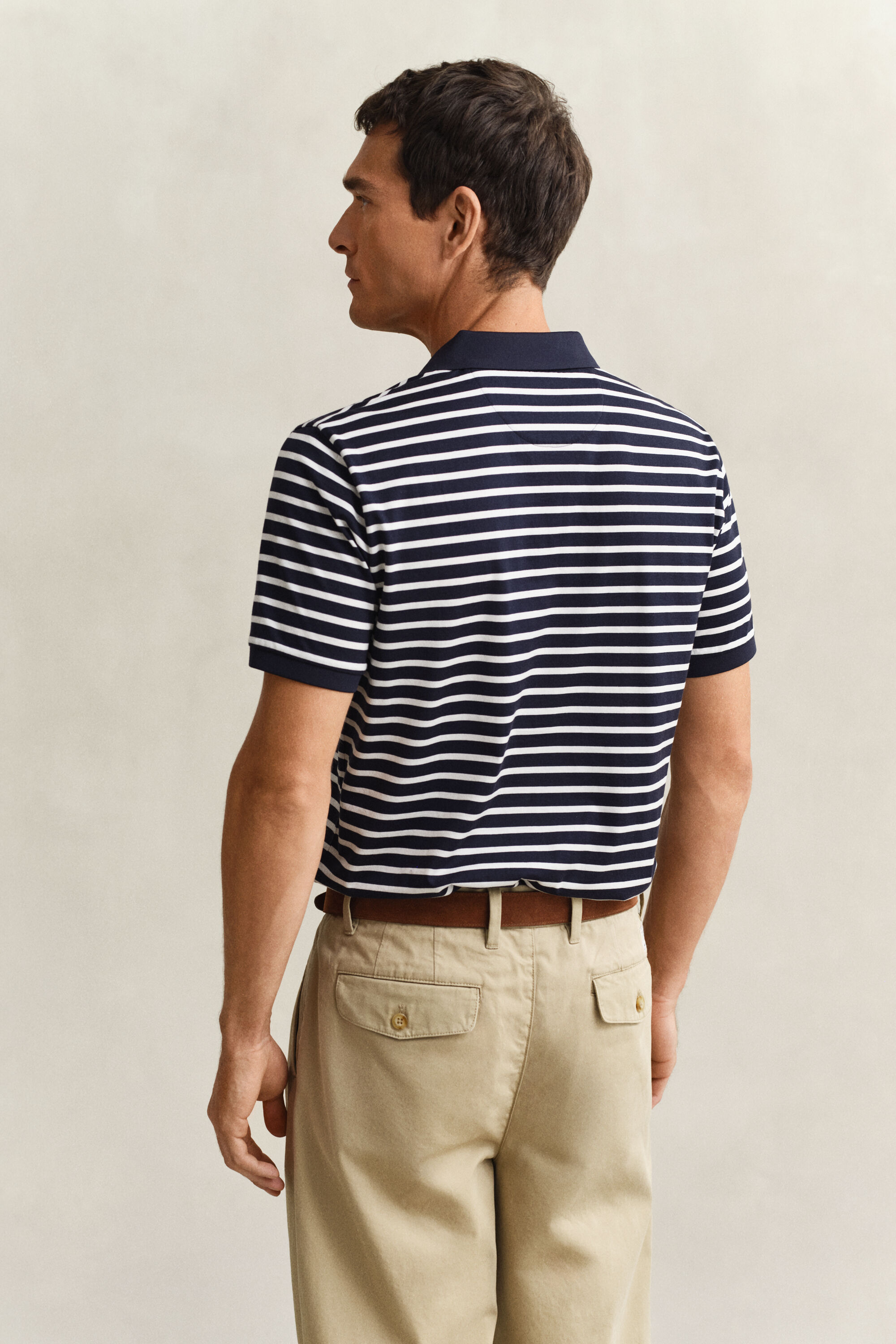 Polo em algodão Pima às riscas