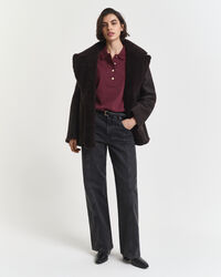 Polo de manga comprida em algodão piqué