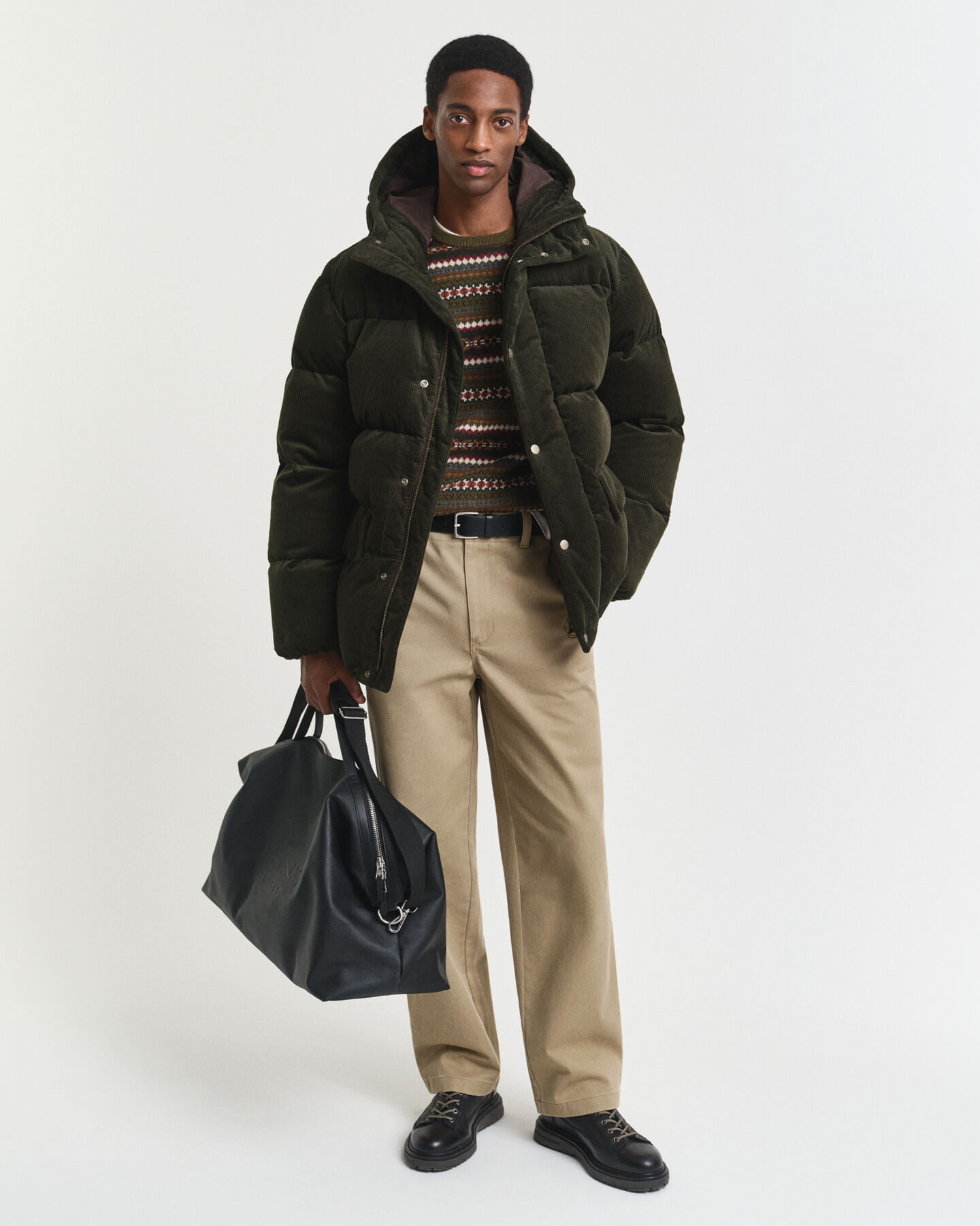 Camisola de malha com decote redondo e padrão Fair Isle