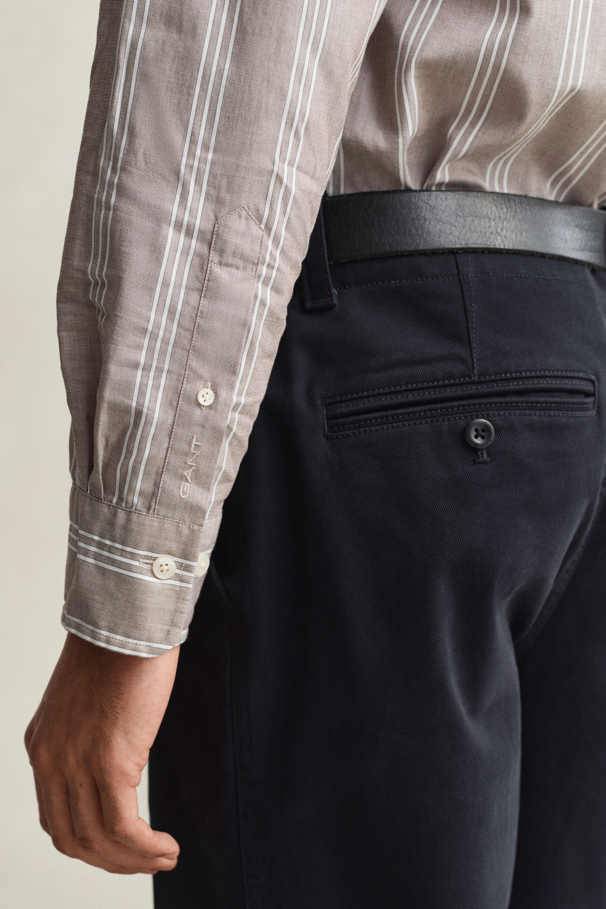 Camisa em popelina às riscas Fil-à-Fil regular fit