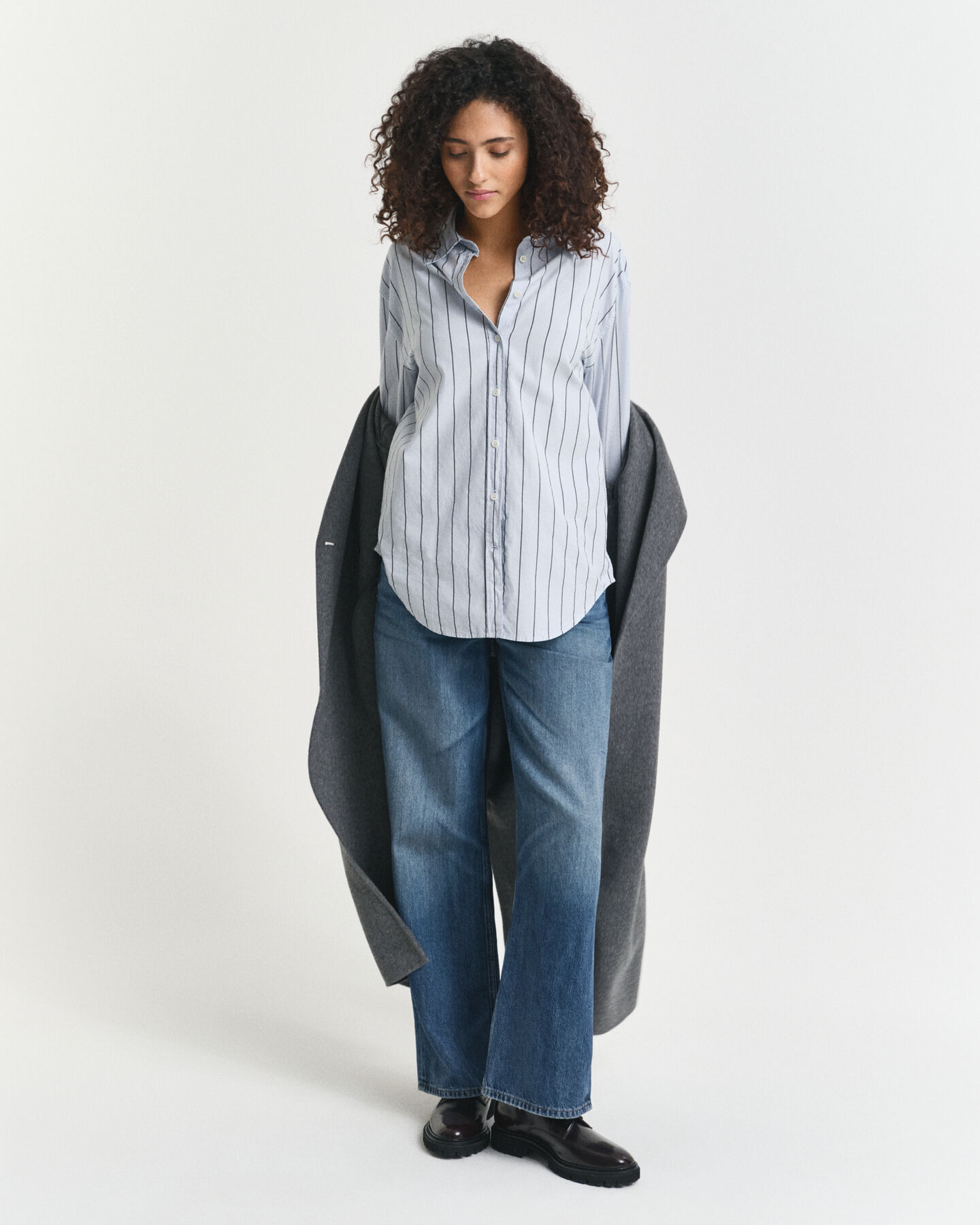 Camisa Luxury Oxford às riscas relaxed fit