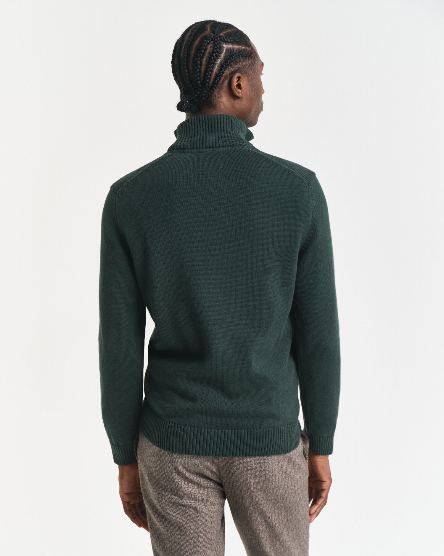 Camisola de malha em algodão com meio fecho Casual