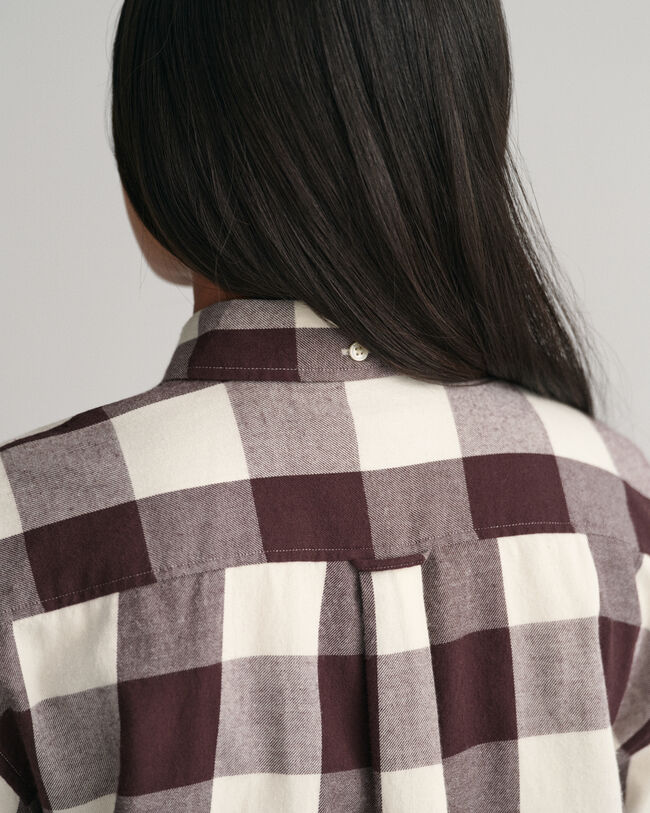 Camisa com padr&atilde;o de xadrez relaxed fit Teen Girls