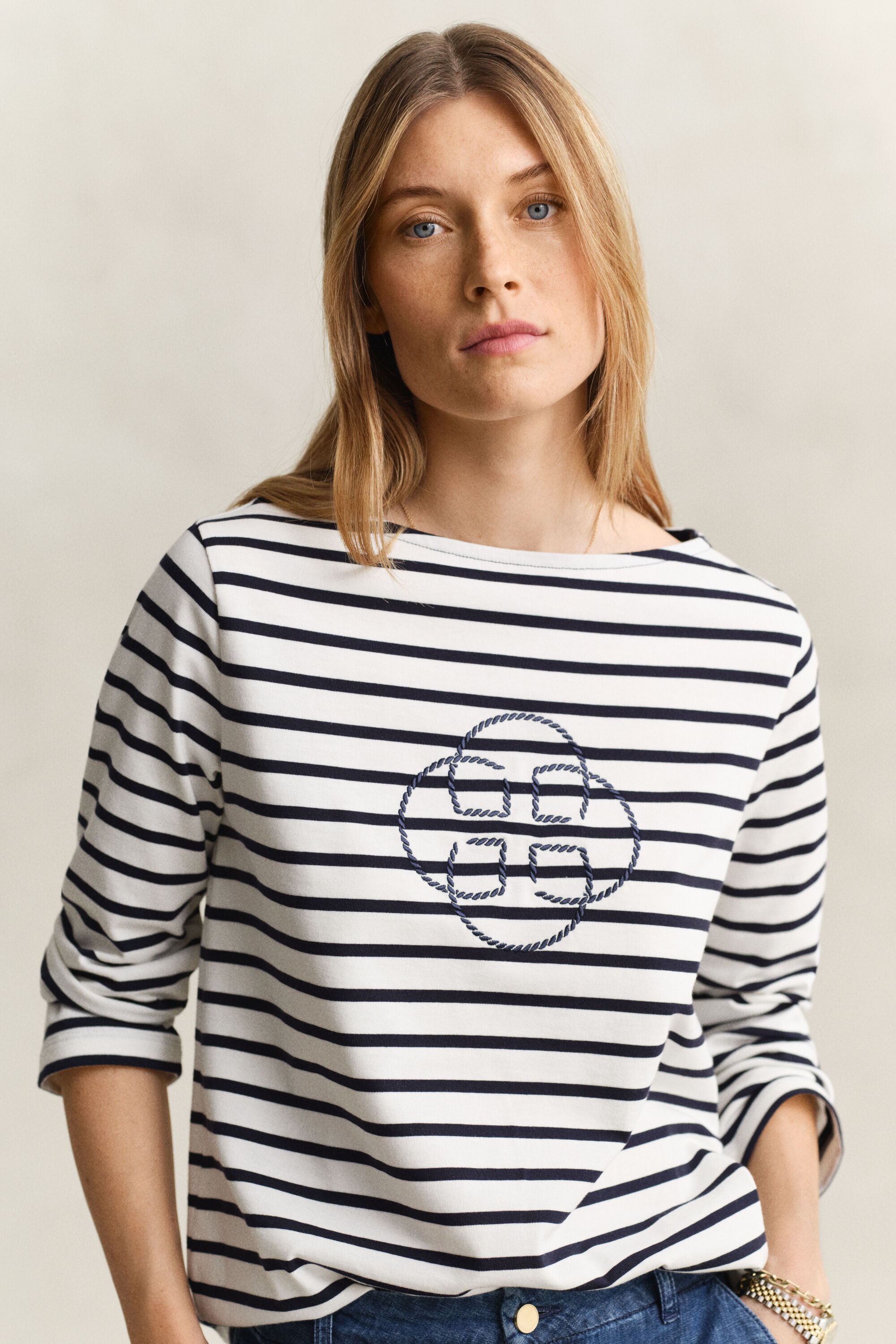 T-shirt com mangas a 3/4