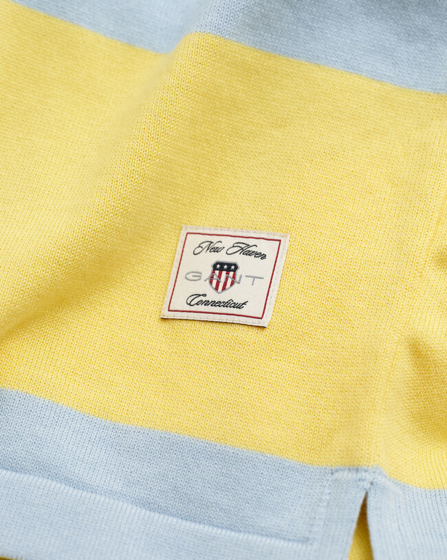 Polo em algod&atilde;o &agrave;s riscas