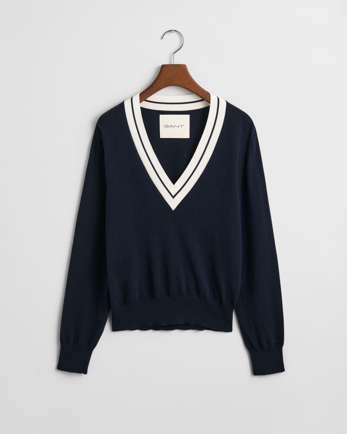 Pullover com decote em V Contrast