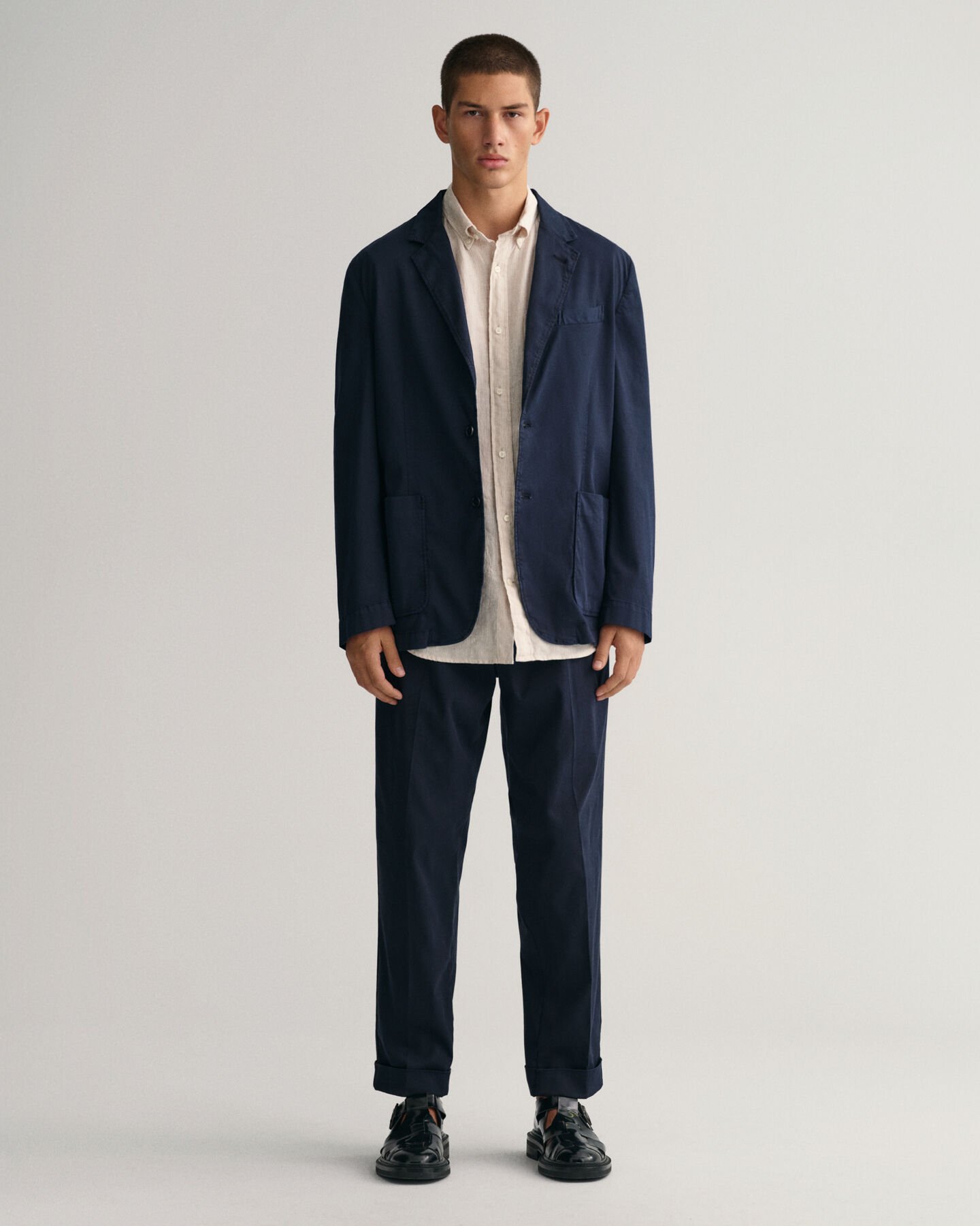 Blazer de fato em algodão