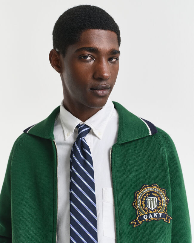 Casaco de malha com fecho de correr e grafismo GANT 1949