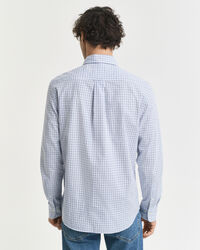 Camisa em popelina clássica com micropadrão de xadrez regular fit